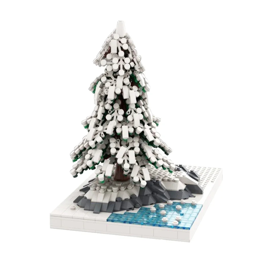 Winter Fir Trees: Serene Brick Model Tree Sets. Color 266-963pc