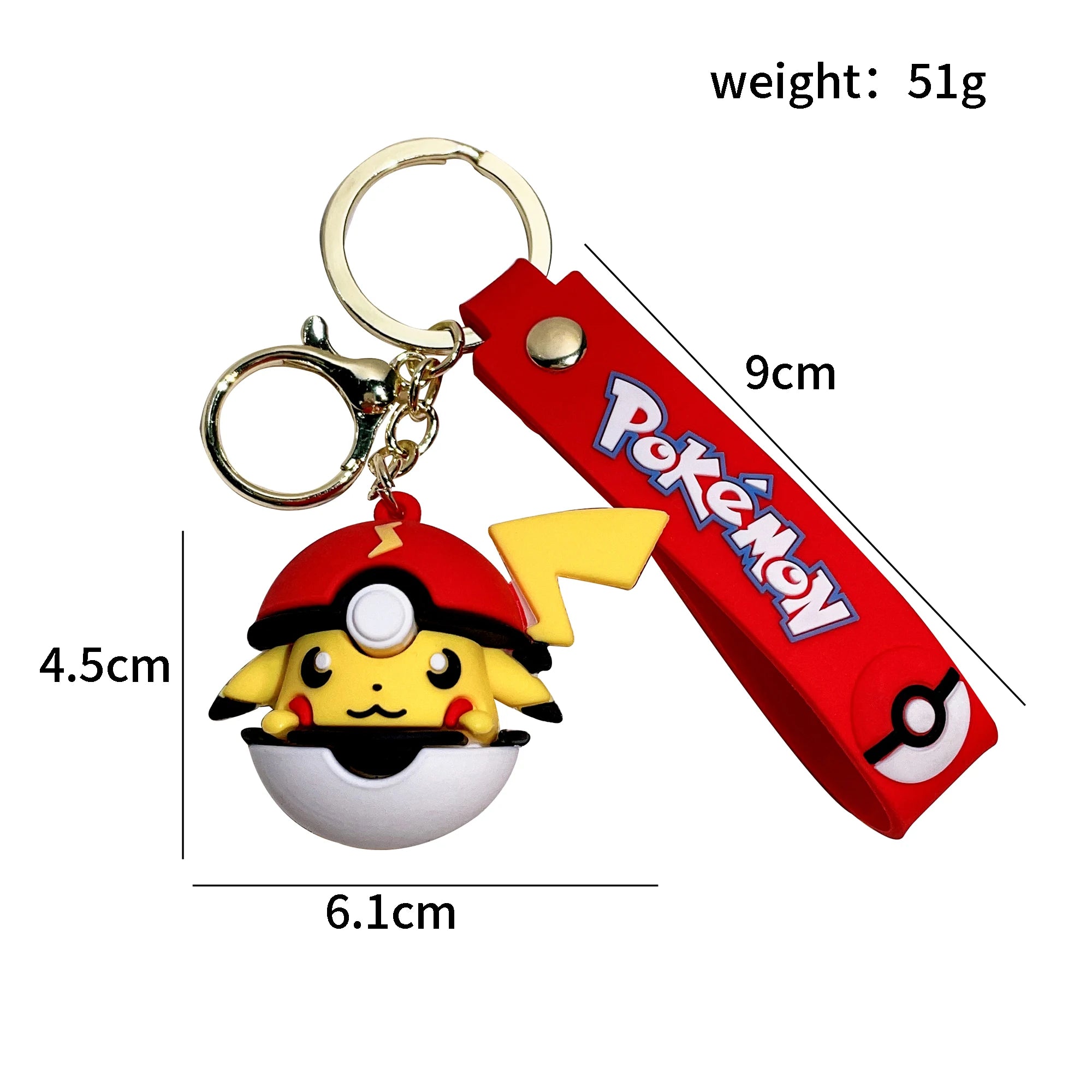 Cute Pokemon Keychain - Kawaii Anime Psyduck & Pikachu Zinc Alloy Car Key Ring