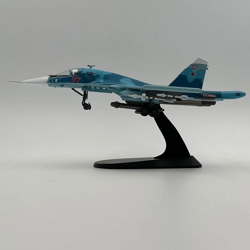 1/100 Scale Russian Su-34 Fullback Fighter Bomber Diecast Model - Metal Display Combat Aircraft