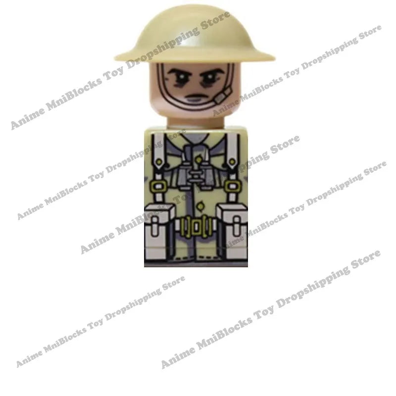 Ww2 German Navyww2 French Infantry Building Blocks - Military Soldier Set  With Helmets & Weapons
