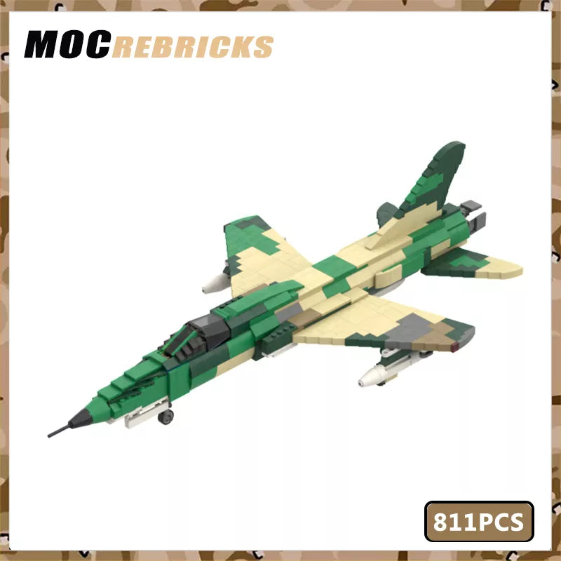 F-105 Thunderchief Fighter-Bomber MOC "F" Series Fighter Brick Set