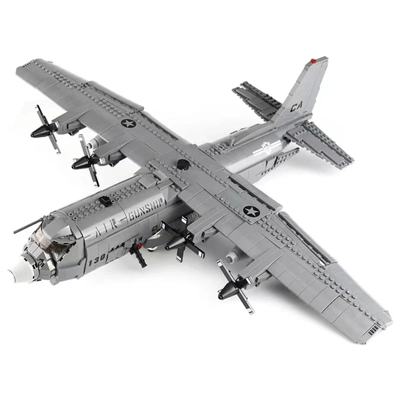 AC-130 Hercules Spectre 'Spooky' Gunship Model Brick Set, 1713pc  - Unleash Your Inner Pilot