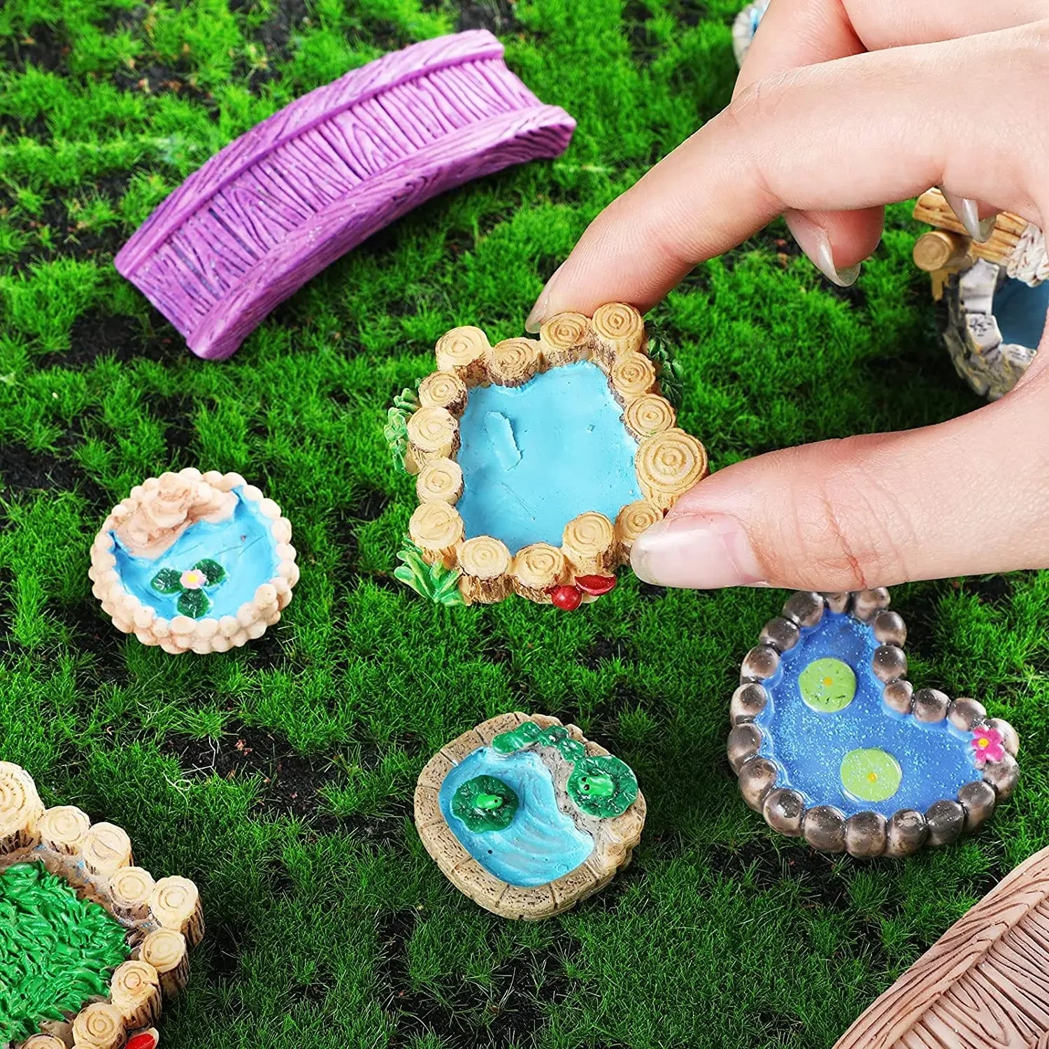 Miniature Landscape Elements - 15 Styles, Resin, for DIY Miniature Projects and Decorations