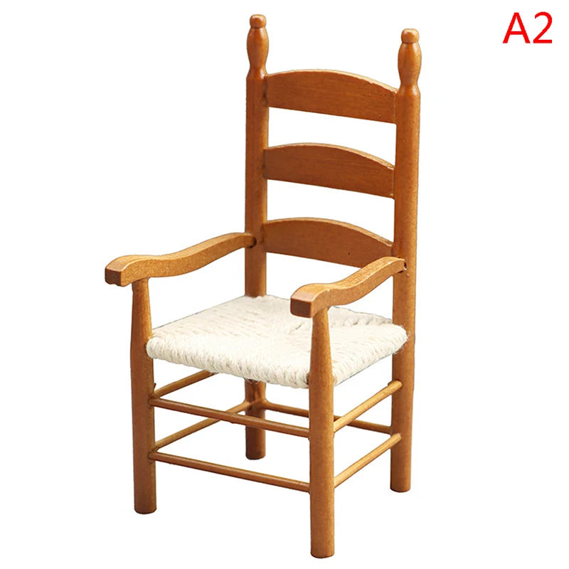 MYPANDA Dollhouse Simulation Chairs - 1/12 Scale, Wood/Metal/Plastic, Various Types for Miniature Settings