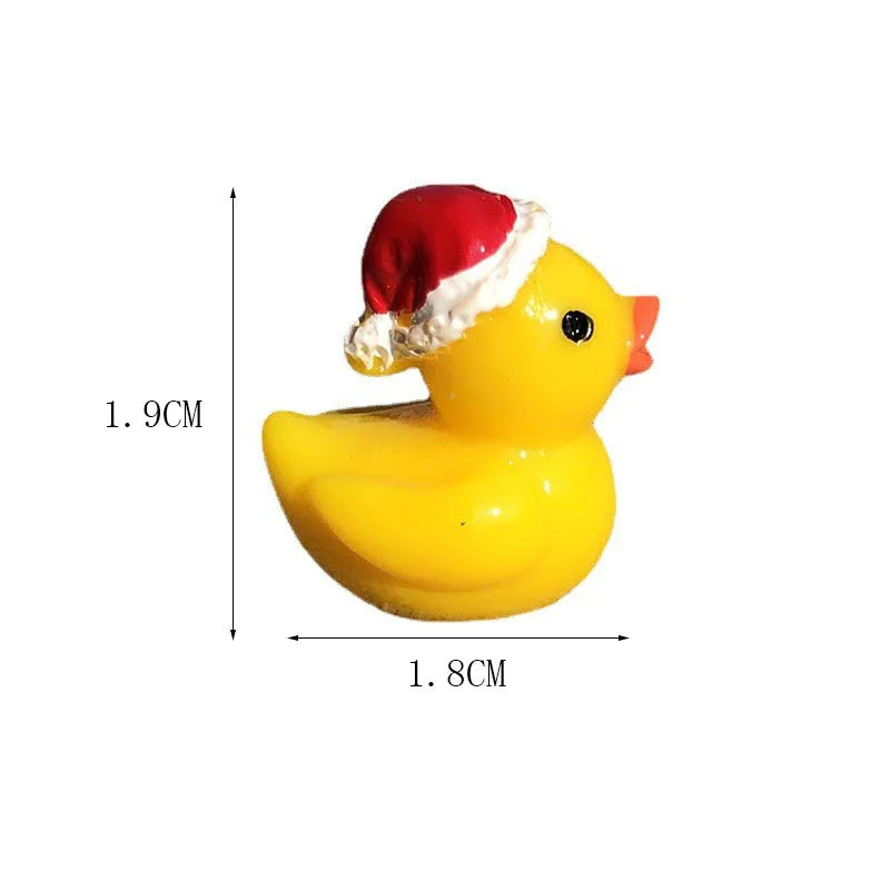 Mini Christmas Ducks Figurines - Resin Duck with Christmas Hat for Fairy Garden Décor 10/20/50pcs