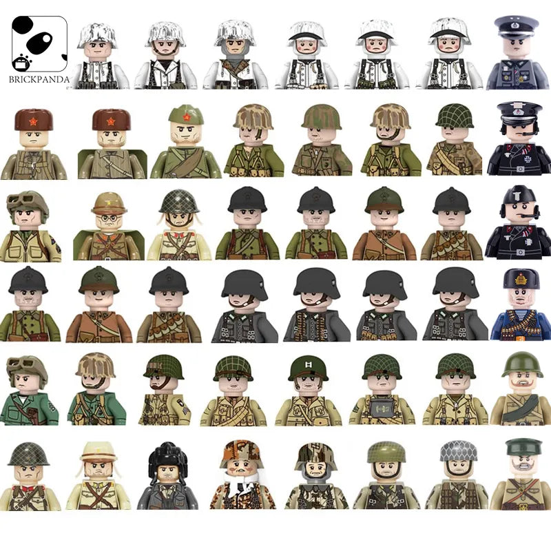 BRICKPANDA Army Series: WWI and WWII Brick Soldier Sets