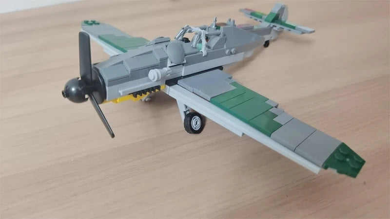 WWII Military Fighter Jet Brick Set – ME262, Yak-3, BF109 or CR.42 Falcon Model Kits