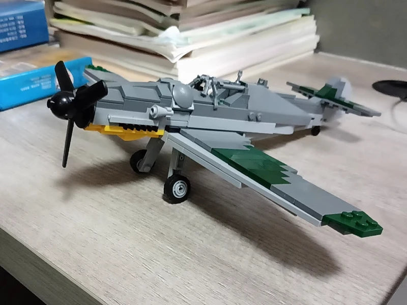 WWII Military Fighter Jet Brick Set – ME262, Yak-3, BF109 or CR.42 Falcon Model Kits