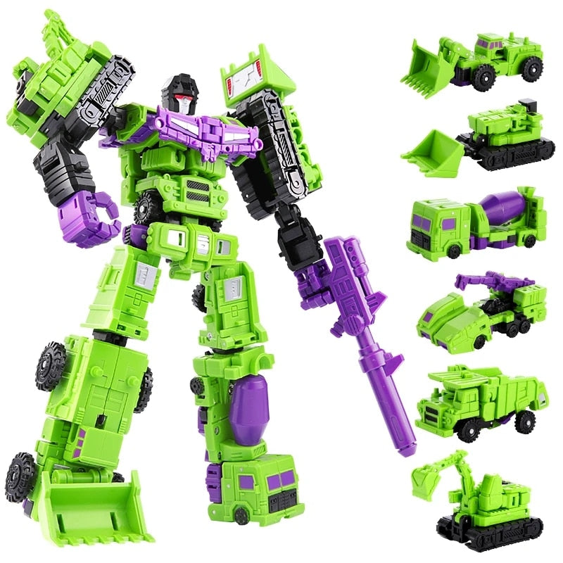 Transformers 6 in 1 Model Defensor Devastator Toys Action Figure Robot Playset - Xclusive Collectibles