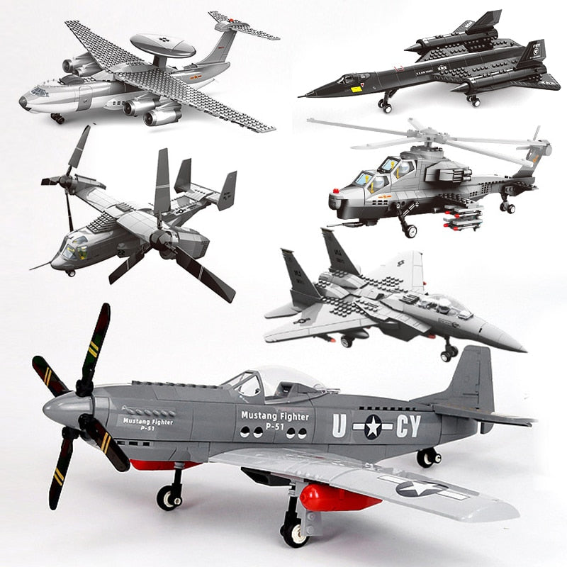 WW2 & Modern Aviation Brick Model Sets - Build Iconic Airplanes from History to Present