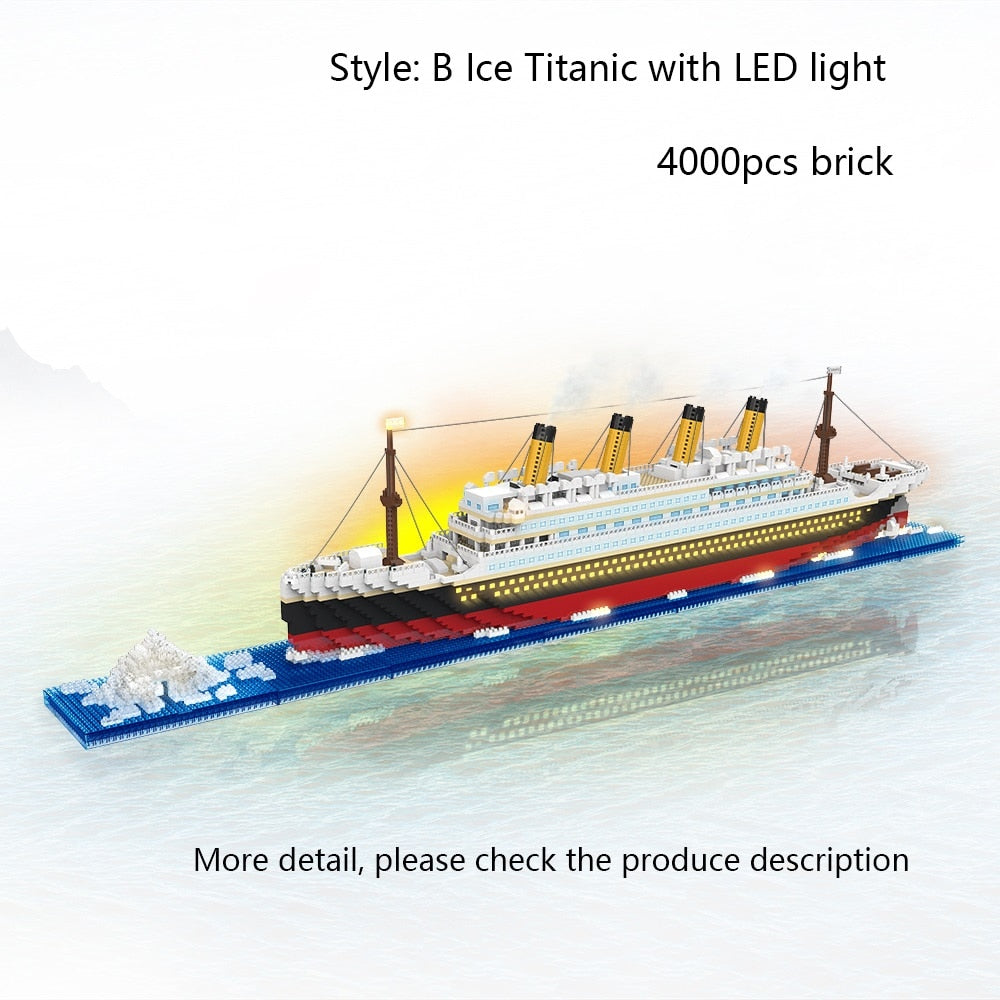 KNEW BUILT Titanic 3D Plastic Model Ship Brick Model Playsets, 1860-4000pc