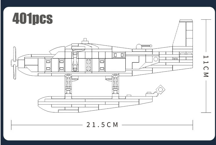 High-Flying Adventure: Civilian Seaplane Brick Model Set, 401pc