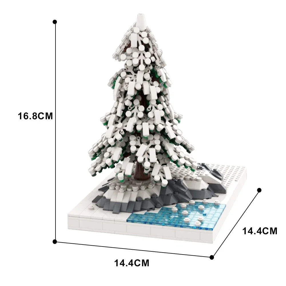 Winter Fir Trees: Serene Brick Model Tree Sets. Color 266-963pc