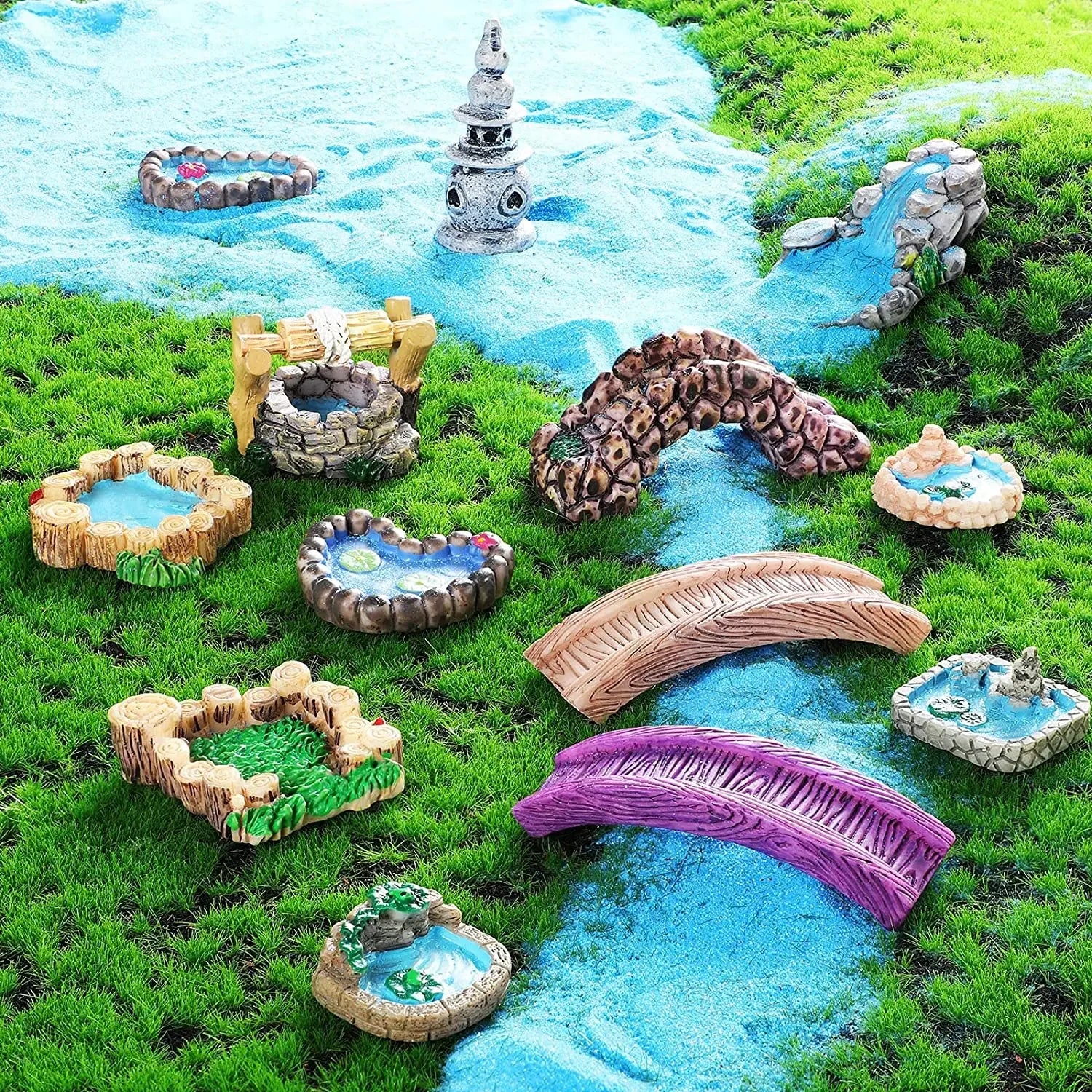 Miniature Landscape Elements - 15 Styles, Resin, for DIY Miniature Projects and Decorations