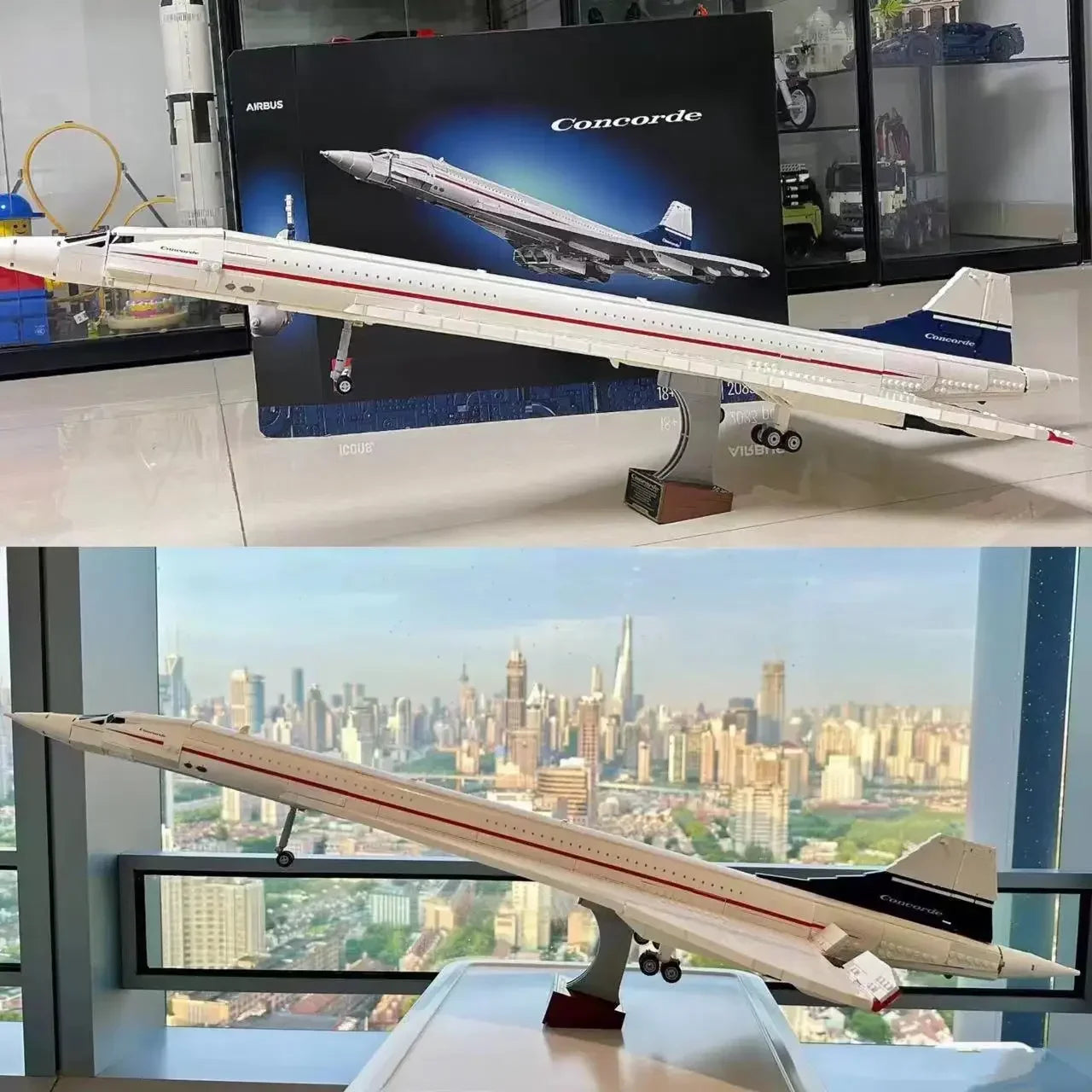 Aviation Brick Model Icons: Concord Supersonic Commercial Passenger Airplane Brick Model Set - Reach for the Skies