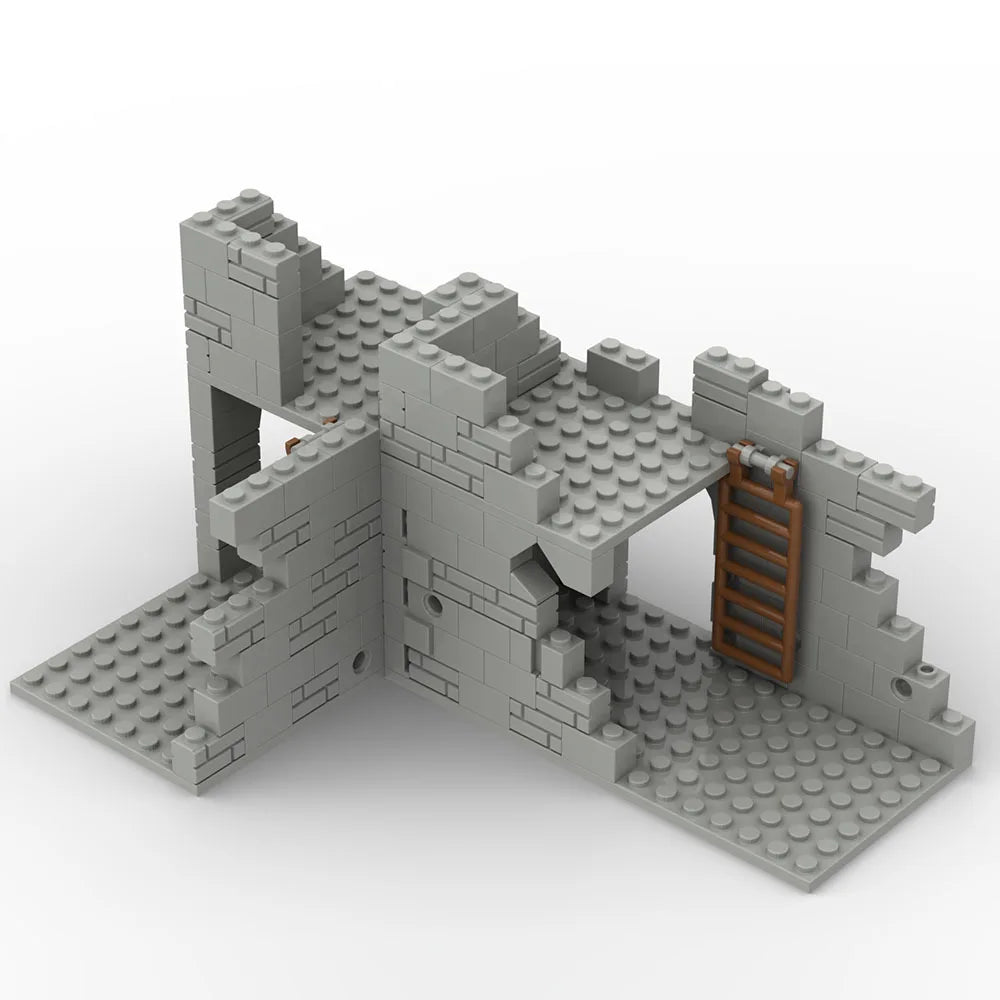 BRICKPANDA Brick Fortress Walls and Elevated Firing Position Building Set