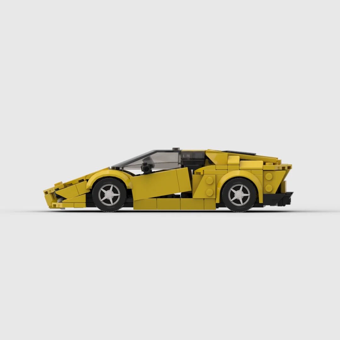 Ultimate Speed: Lamborghini Aventador Inspired Brick Model Car Sets, 1pc Black and Yellow
