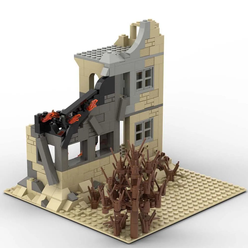 BRICKPANDA Military Base Ruins Brick Model Set  - WWII Themed, Lego Compatible