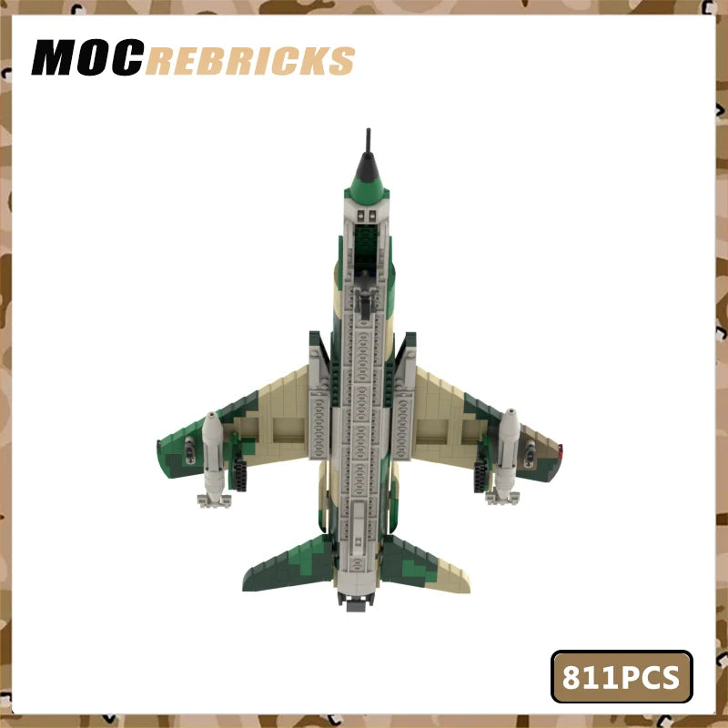 F-105 Thunderchief Fighter-Bomber MOC "F" Series Fighter Brick Set