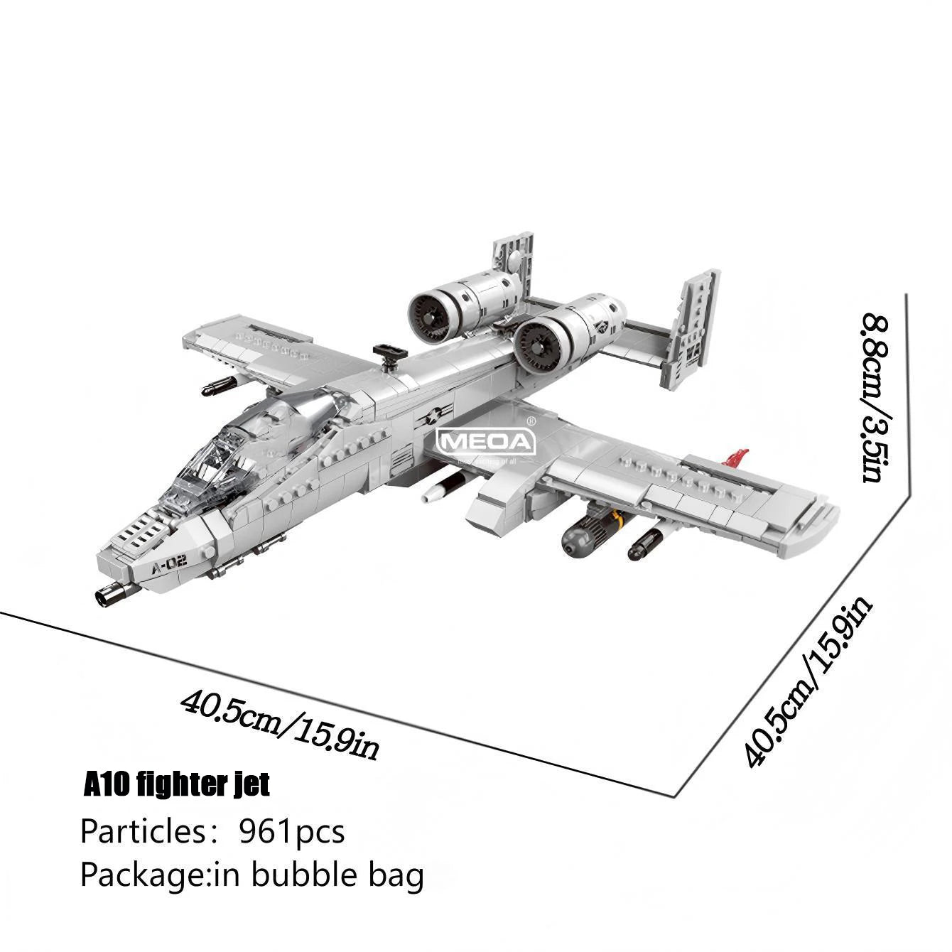 DIY Military Fighter Jet Building Block Set – A10 Warthog or F35 Variant