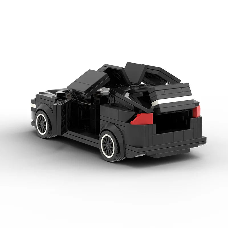 Futuristic Elegance on Wheels: Tesla Model X Inspired Brick Model Sets in Black and White