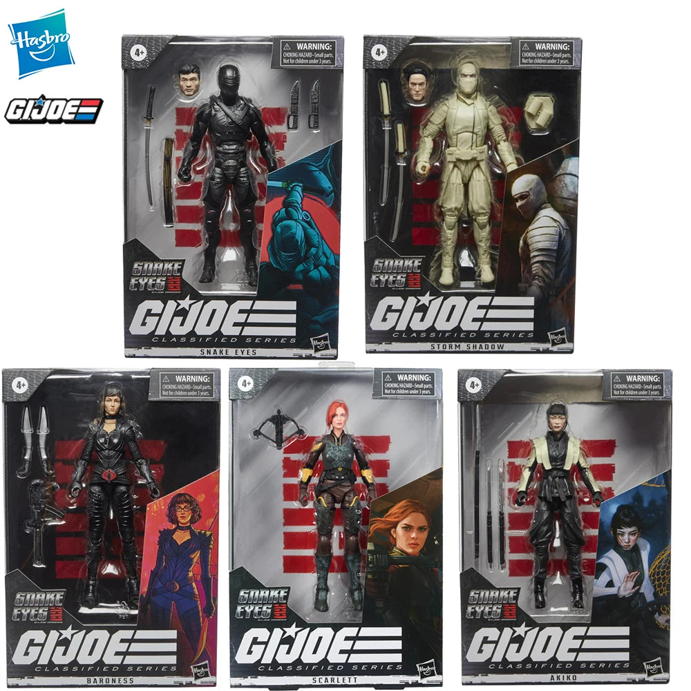 Hasbro G.I. Joe Origins Movie Action Figure Collection: Snake Eyes, Baroness, Akiko, Storm Shadow, Scarlett - 15cm Collectible Models
