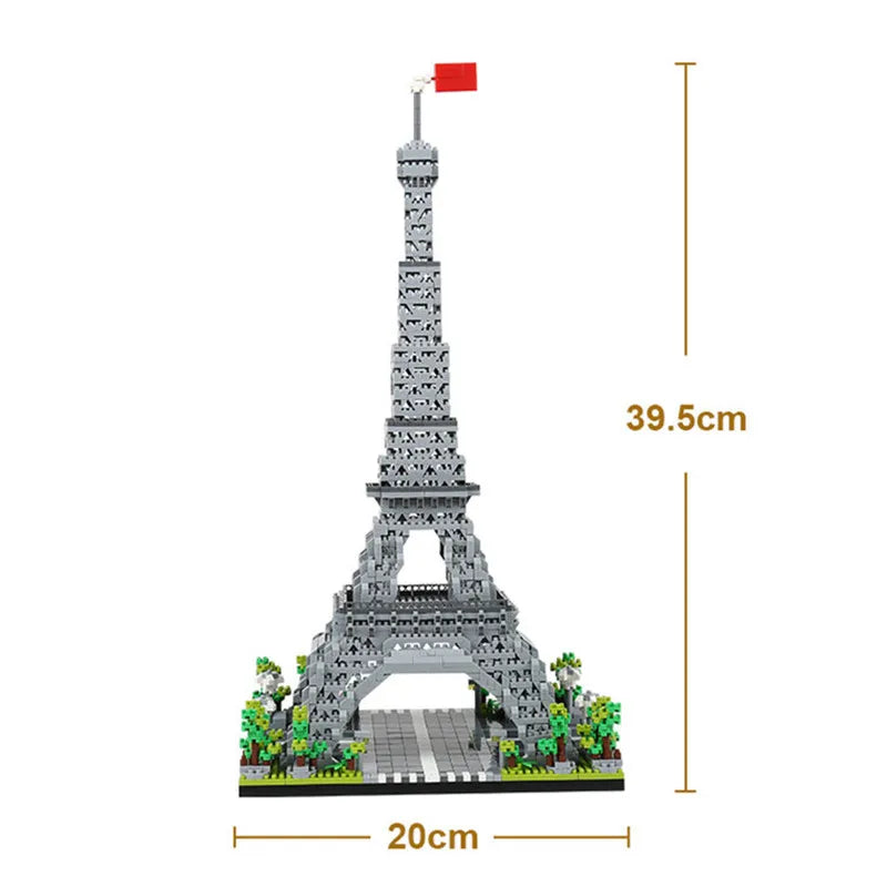 World Architecture Building Blocks - Micro and Large, 3585pcs, Paris Eiffel Tower, Sphinx, Big Ben, Roman Coliseum