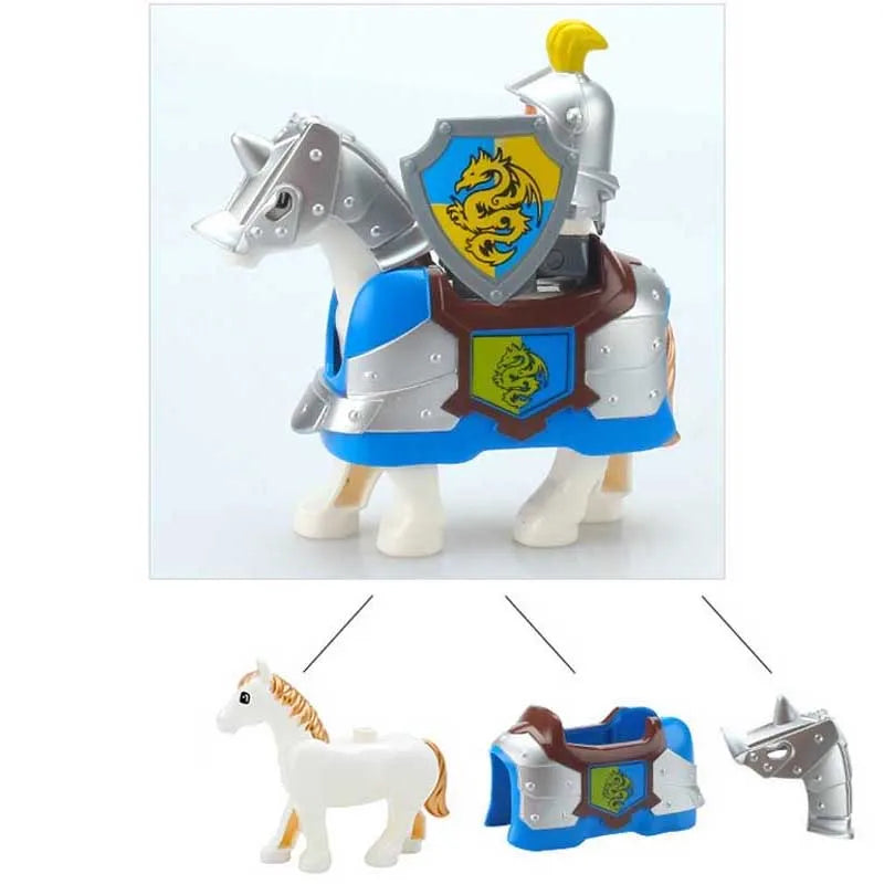 Horse and Armor Building Blocks Set – Knight Accessories & Battle Gear