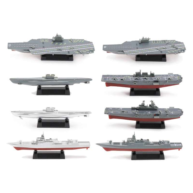 Assembled Modern Military Ship Miniatures - 1:1200 Scale Battleship, Sub & Aircraft Carriers