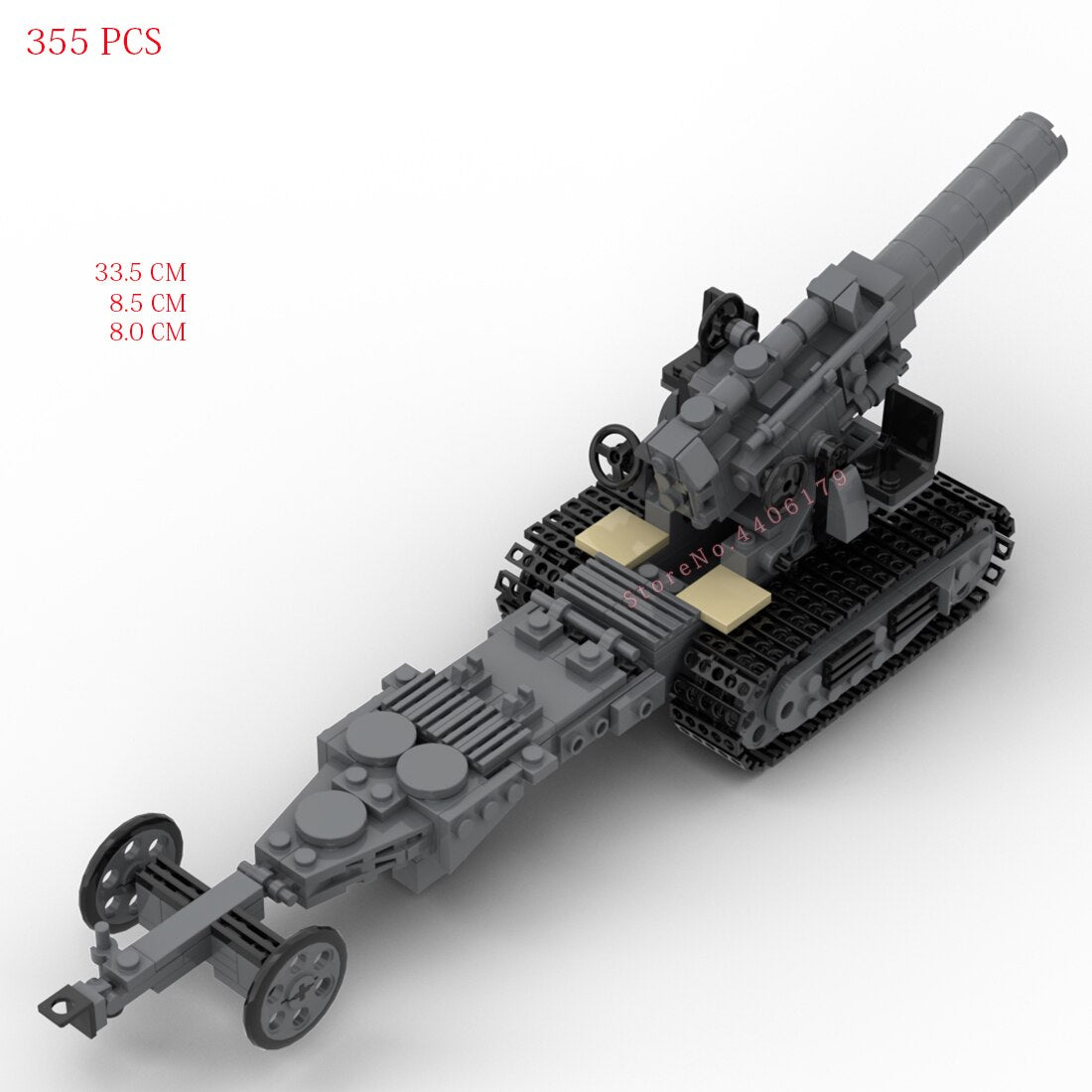 WW2 Soviet Army B-4-M1931 203 MM Artillery Brick Model