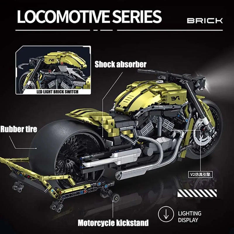 :5 Scale Technical Brick Harley