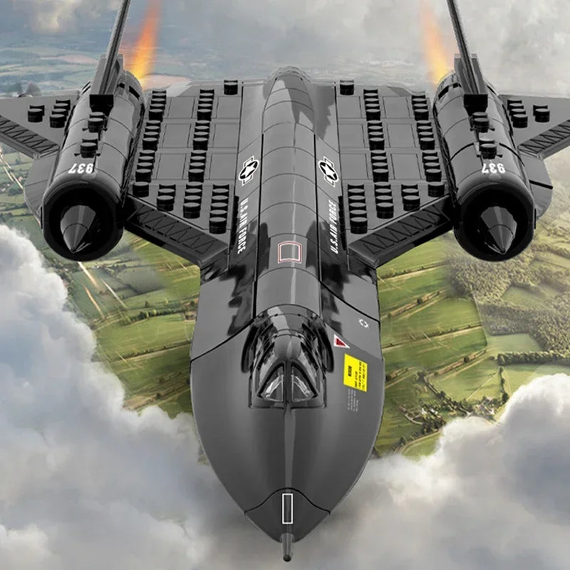 183PCS 1/74 SR-71 Blackbird Reconnaissance Military Spy Plane Jet Brick Model Set
