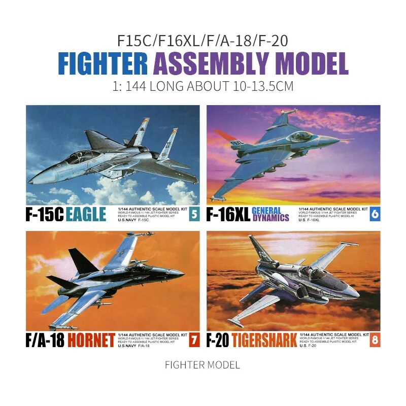 GRAPMAN 1/144 Scale Fighter Model Kits - Iconic Combat Aircraft Collection