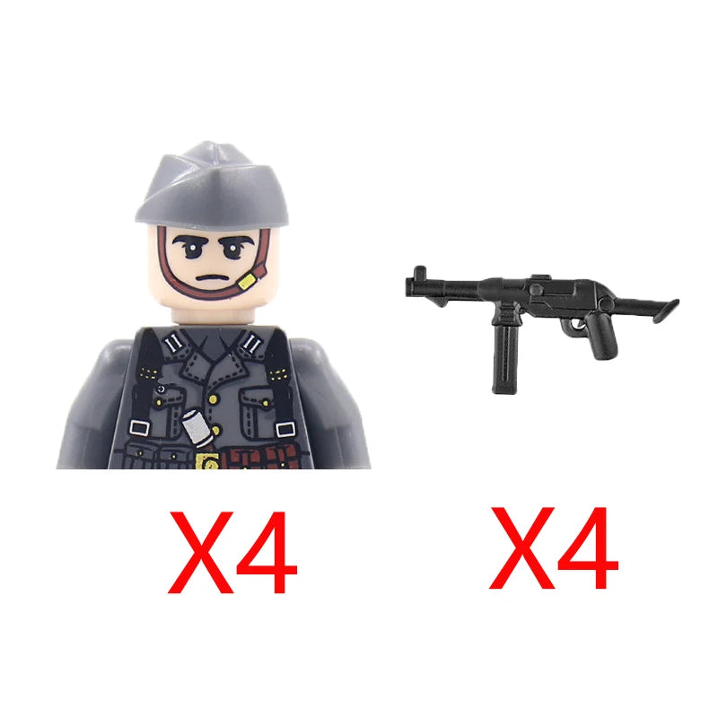 12pcs Lego ww2 German Minifigures with weapons