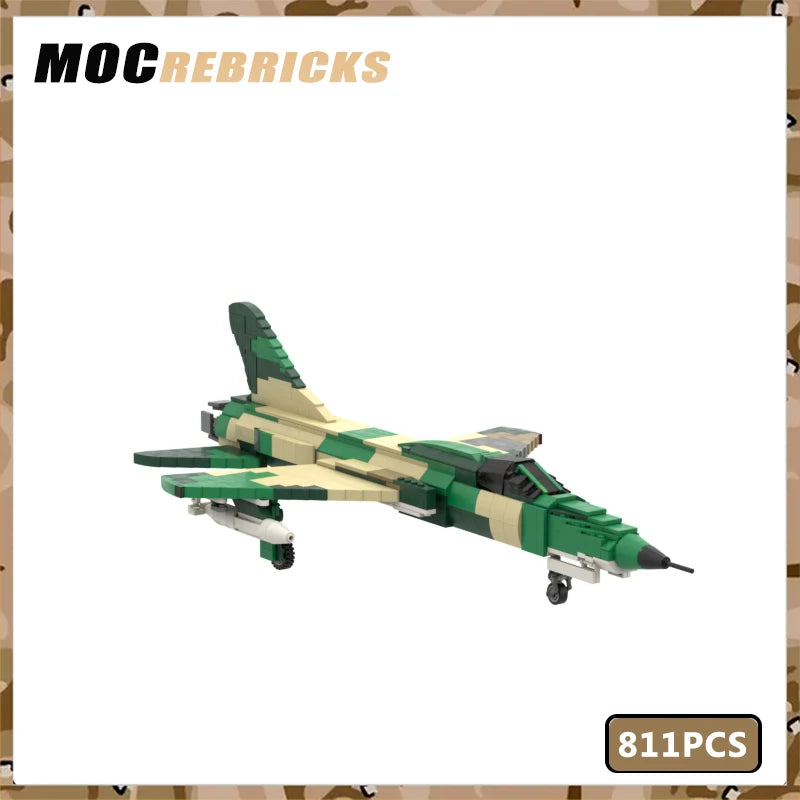 F-105 Thunderchief Fighter-Bomber MOC "F" Series Fighter Brick Set