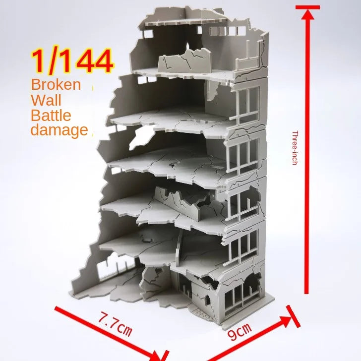 MDWD 1:144 and 1:100HG MG War-Damaged Building Landscape Models: War Scenery for Dioramas and Display