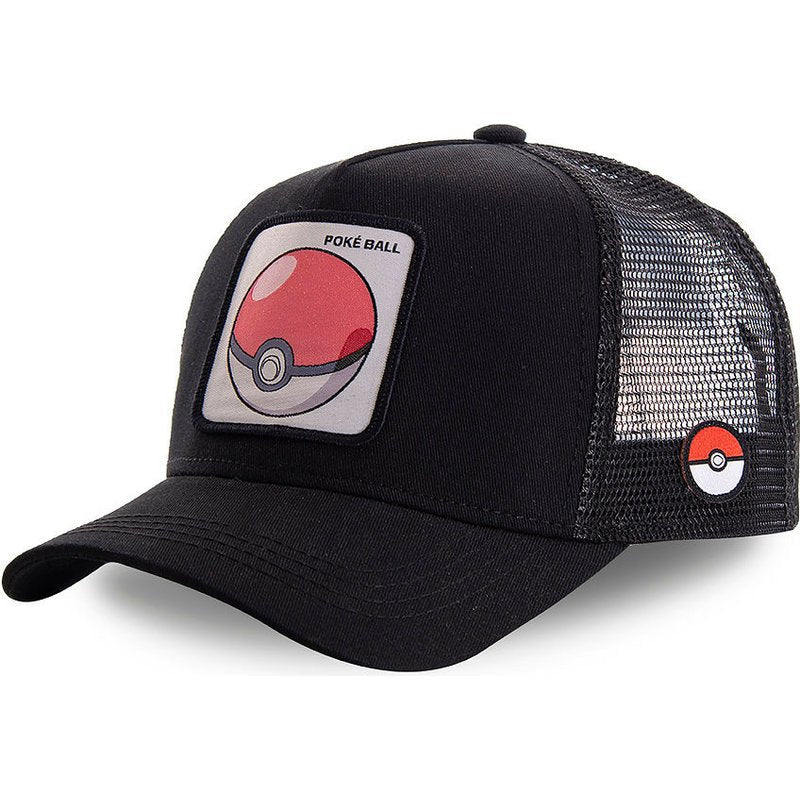 Pokeball Hat, Pokemon Pokeball hat, Black Pokeball hat