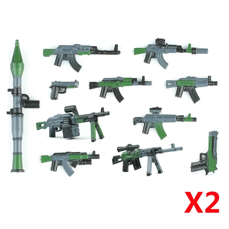 BrickArms Modern Combat Mission Set di armi, Set contiene 10 armi militari