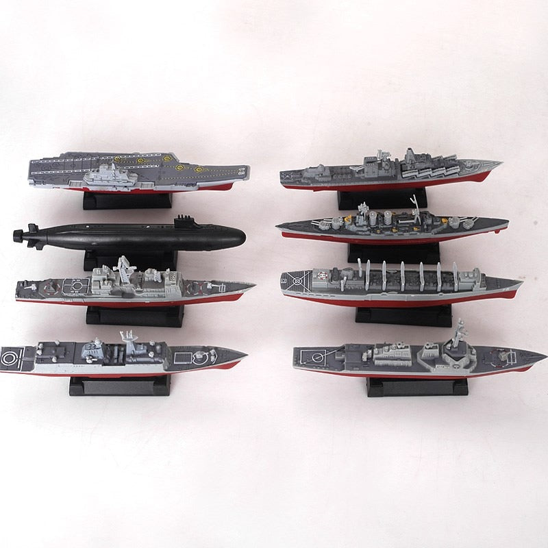 Assembled Modern Military Ship Miniatures - 1:1200 Scale Battleship, Sub & Aircraft Carriers