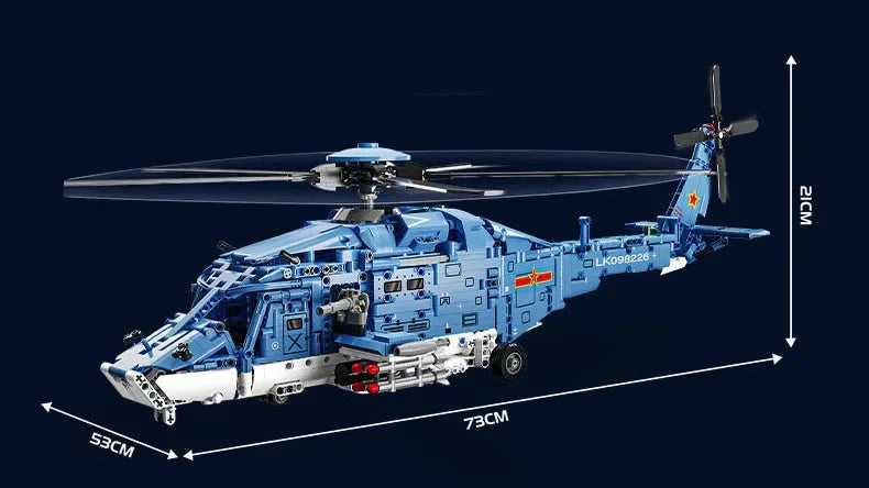 Modern Military Gunship Helicopter Building Block Set – Air Forces Collection