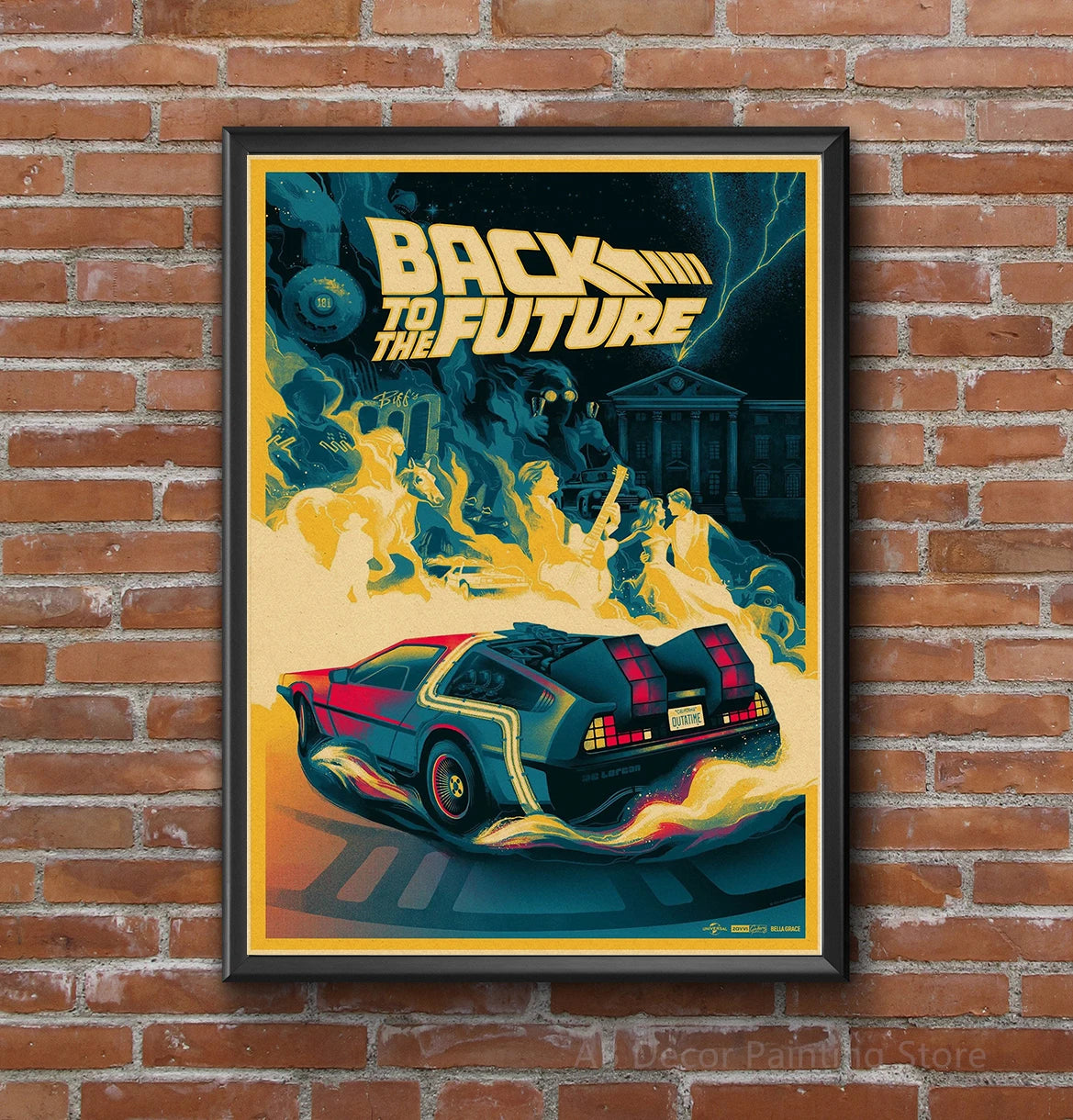 Back To The Future Trilogy Movie Posters: Vintage Kraft Paper Prints for Home, Cafe, and Bar Wall Decor