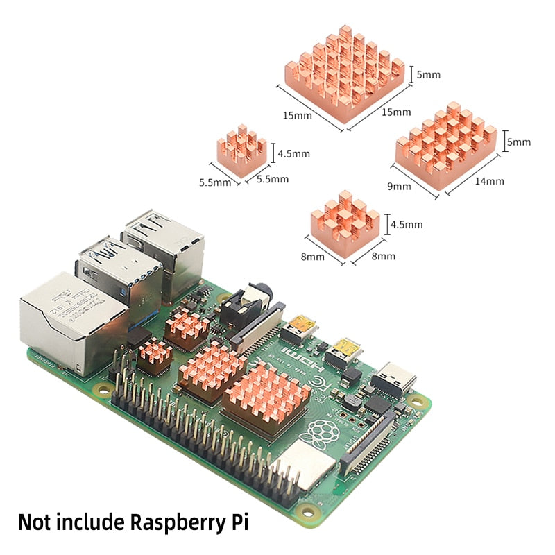 Raspberry Pi 4 Heat Sink Metal Copper Heatsink Passive Cooling Pad  Heat Dissipation Radiator for Raspberry Pi 4 Model B - Xclusive Collectibles