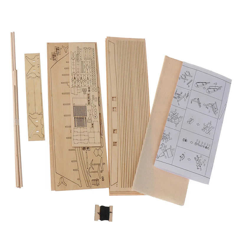 MDWD Harvey 1847 Wooden Sailboat Model Kit: Scale 1/96 Classic Ancient Ship Building Experience