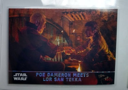 2016 Topps Star Wars Chrome The Force Awakens Poe Dameron Meets Lor San Tekka Refractor Trading Card simple Xclusive Collectibles   
