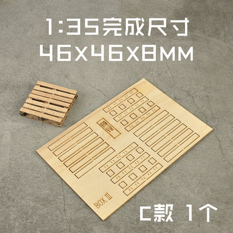 Explore Kezuo 1:35 Wooden Pallet and Shipping Crate Model Kits