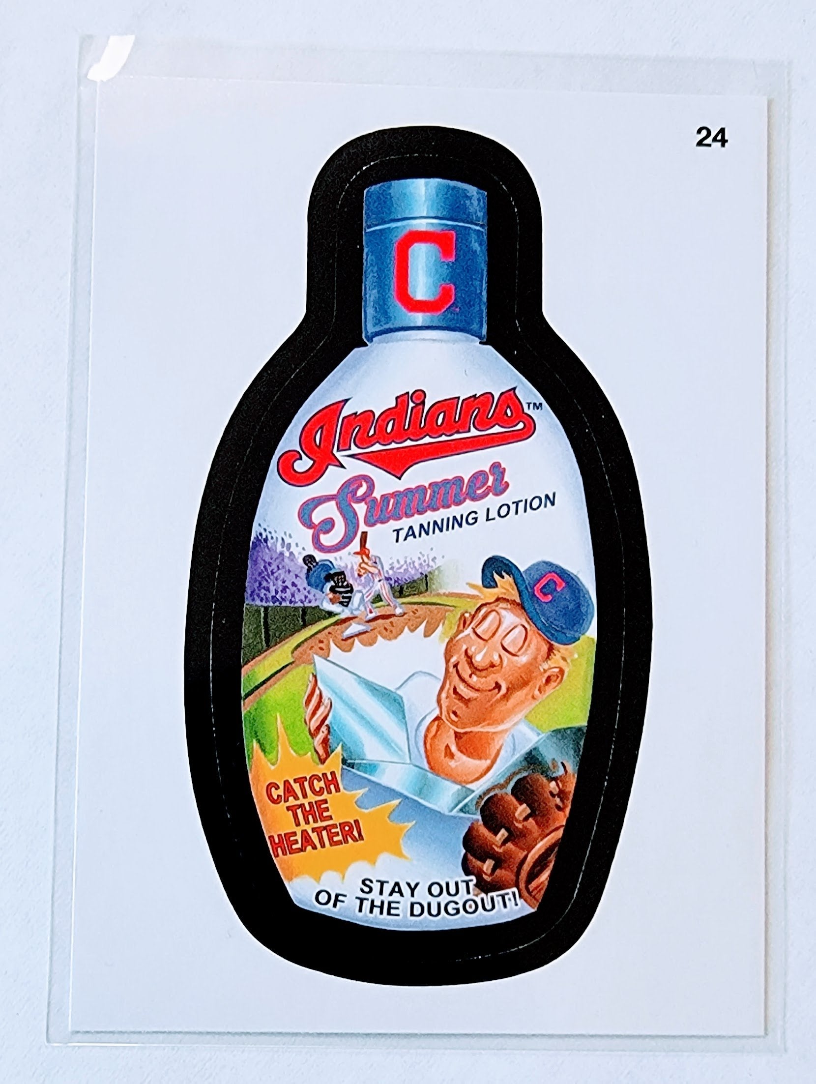 2016 Topps MLB Baseball Wacky Packages Indians Summer Tanning Lotion Sticker Trading Card MCSC1 simple Xclusive Collectibles   