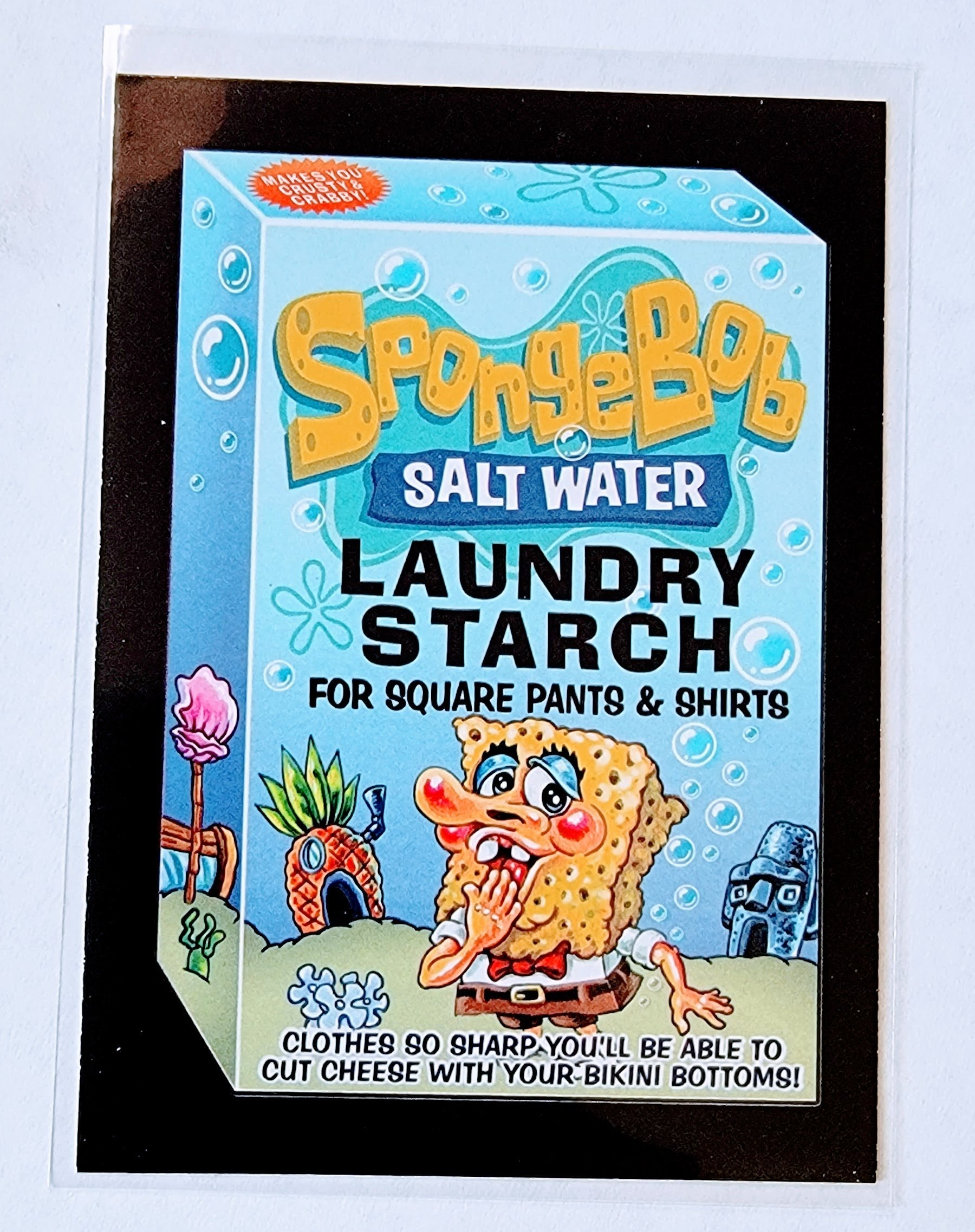 2017 Wacky Packages 50th Anniversary SpongeBob Saltwater Laundry Starch  Sticker Trading Card MCSC1