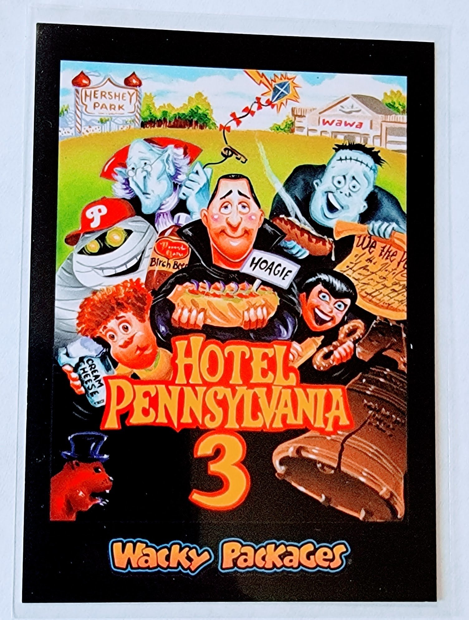 2017 Wacky Packages 50th Anniversary Hotel Pennsylvania 3 Sticker Trading Card MCSC1 simple Xclusive Collectibles   