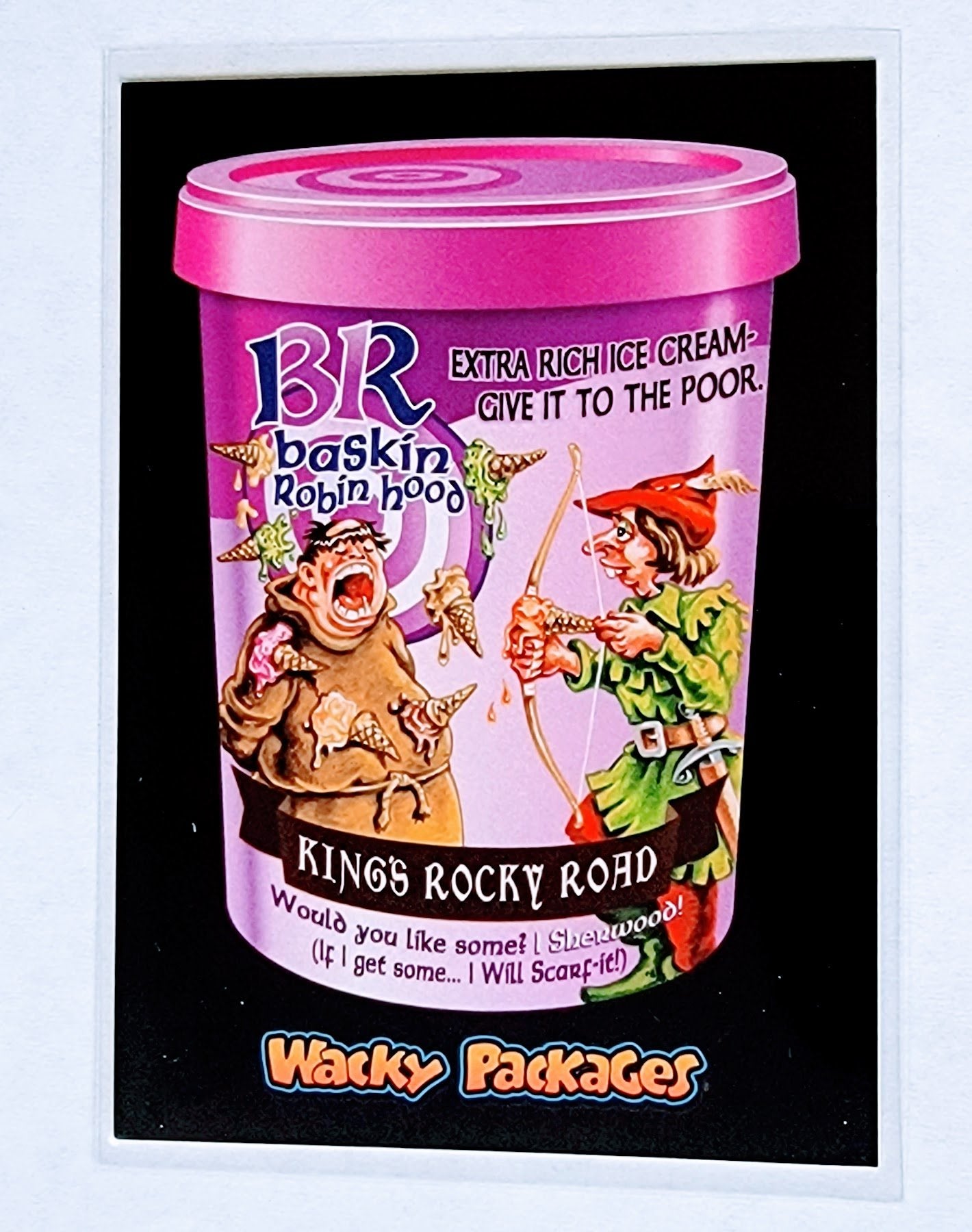 2017 Wacky Packages 50th Anniversary Baskin Robin Hood Sticker Trading Card MCSC1 simple Xclusive Collectibles   