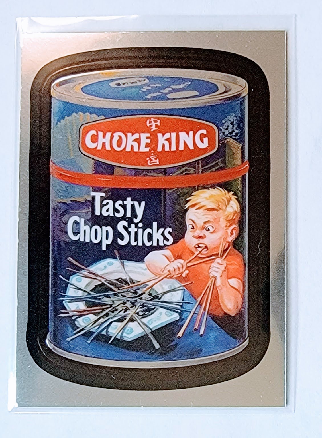 2014 Topps Wacky Packages Chrome Choke King Tasty Chopsticks Sticker Trading Card MCSC1 simple Xclusive Collectibles   